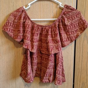 Forever 21 cropped peasant top